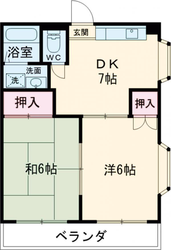 ハイツ瑞穂(2DK/3階)の間取り写真