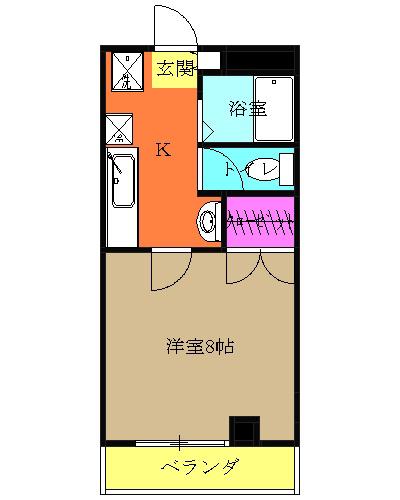 アルモ津田沼(1K/3階)の間取り写真