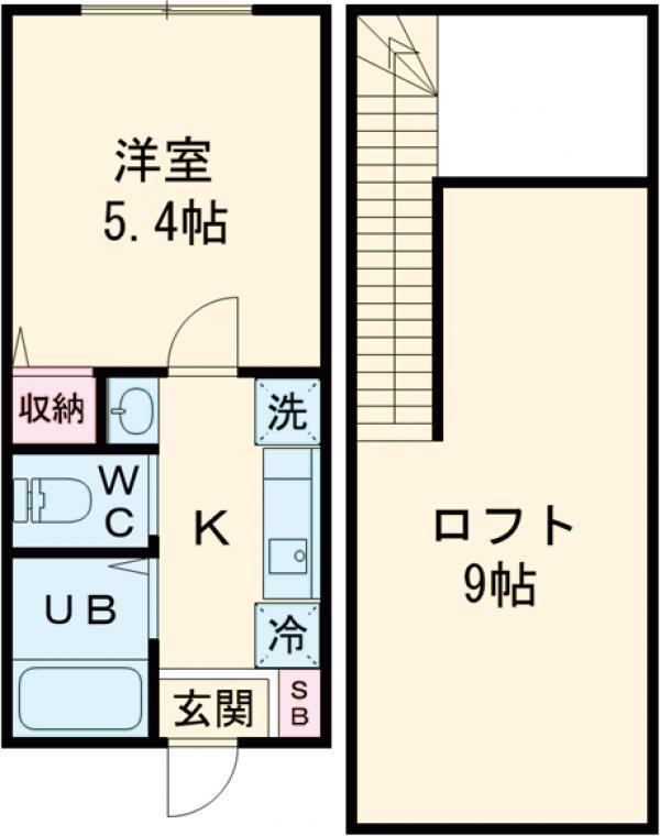 シャトレ南阿佐ヶ谷(1K/2階)の間取り写真