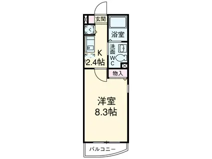 アートスペース横浜(ワンルーム/3階)の間取り写真