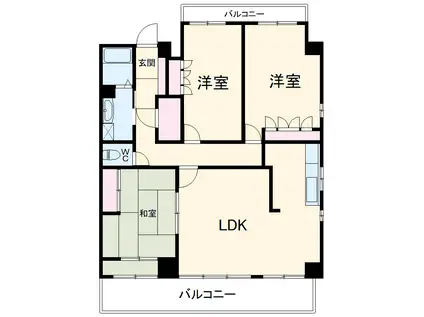 クリスタルコート(3LDK/4階)の間取り写真