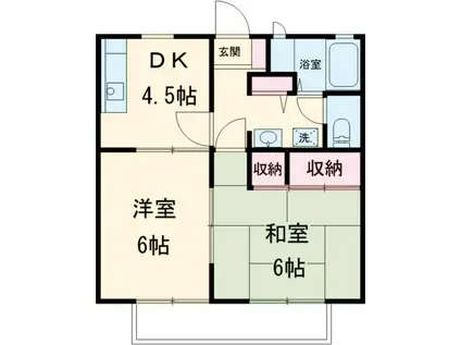 クレスト松江(2DK/1階)の間取り写真