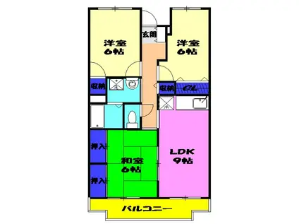 ソイコート幕張(3DK/1階)の間取り写真