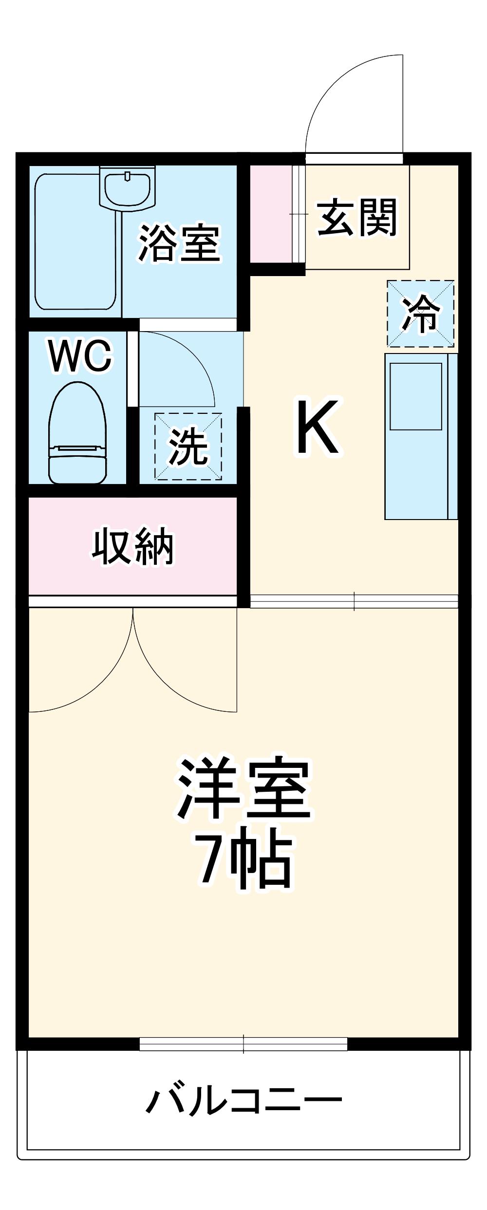 ハイツ小堺(1DK/2階)の間取り写真
