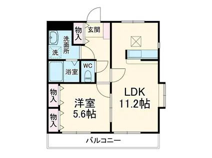 プリムローズK(1LDK/1階)の間取り写真