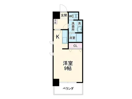 レジデンス新瀬戸(1K/8階)の間取り写真