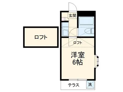 ジュネパレス津田沼第18(1K/1階)の間取り写真