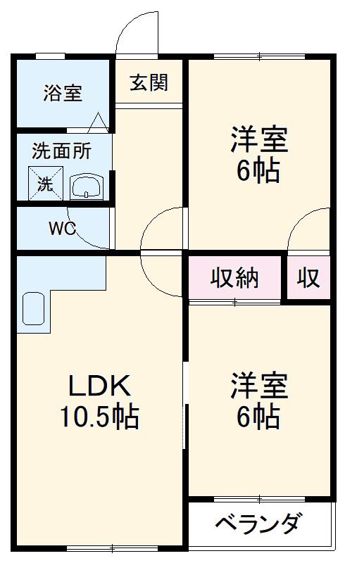 勢子ハイツ(2LDK/2階)の間取り写真