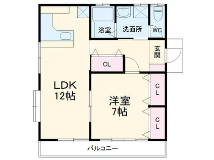 オンブラージュ(1LDK/2階)の間取り写真