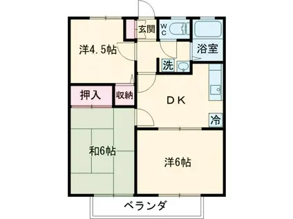 ジェイブ西一之江Ⅴ(3DK/2階)の間取り写真