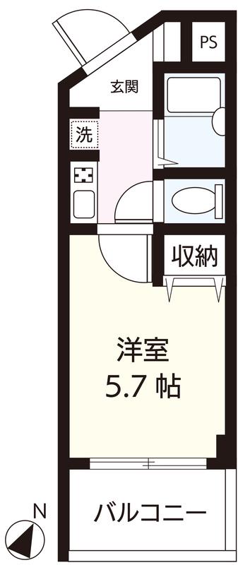 エストランゼ(1K/4階)の間取り写真