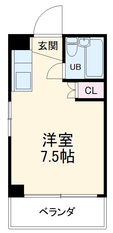 コーポラス藤見が丘(ワンルーム/4階)の間取り写真