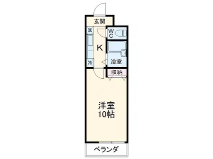 ミリアビタ実籾A(1K/3階)の間取り写真