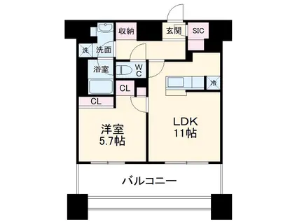 NL武蔵小杉レジデンス(1LDK/10階)の間取り写真