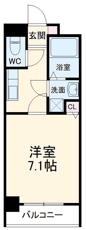 S PALM (1K/2階)の間取り写真