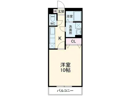 アムールMIYAMA(1K/1階)の間取り写真