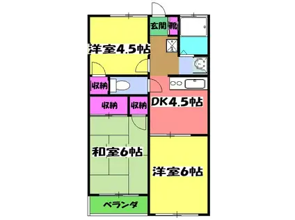 永井コーポラス(3DK/2階)の間取り写真
