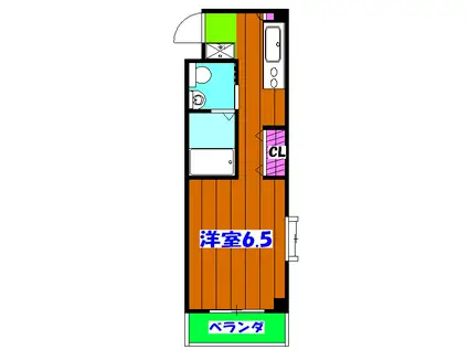 東京地下鉄東西線 浦安駅(千葉) 徒歩21分 4階建 築12年(ワンルーム/2階)の間取り写真