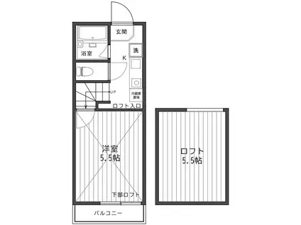 セレーノ横浜(1K/1階)の間取り写真