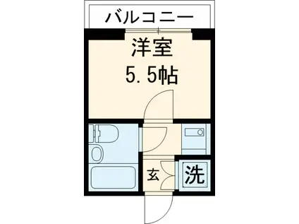 藤和三鷹コープ(1K/5階)の間取り写真