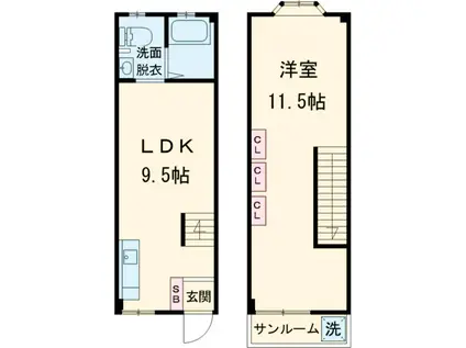 アメニティタウン東光(1LDK)の間取り写真