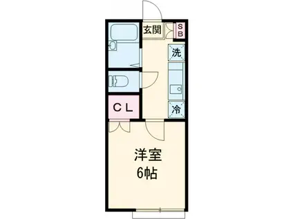 シャンブル春江Ⅴ(1K/1階)の間取り写真