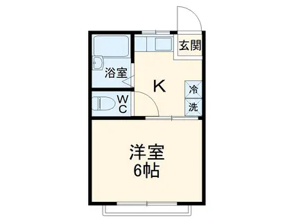 コープ2サカマキ(1K/2階)の間取り写真