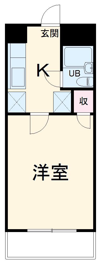 ウエストマンション(1K/2階)の間取り写真