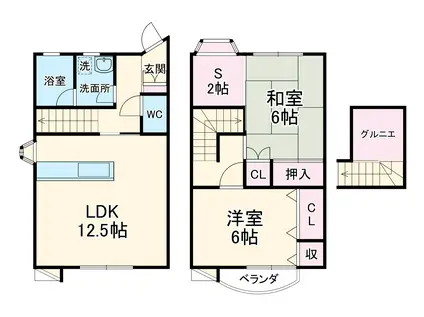 コスモヒルズ弐番館(2LDK)の間取り写真
