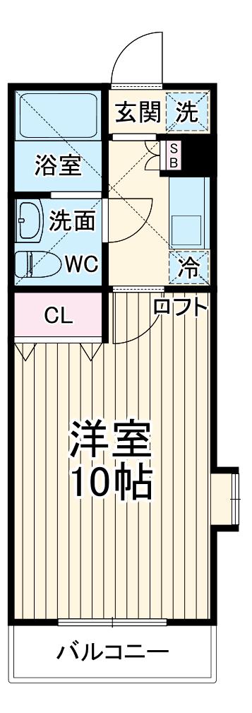 ペルテローザ(1K/2階)の間取り写真