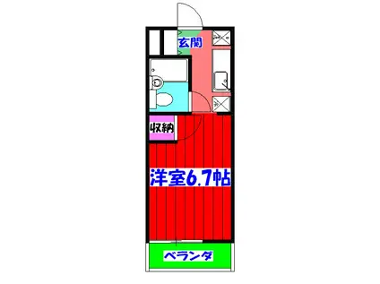 サンスイート船堀Ⅲ(ワンルーム/3階)の間取り写真