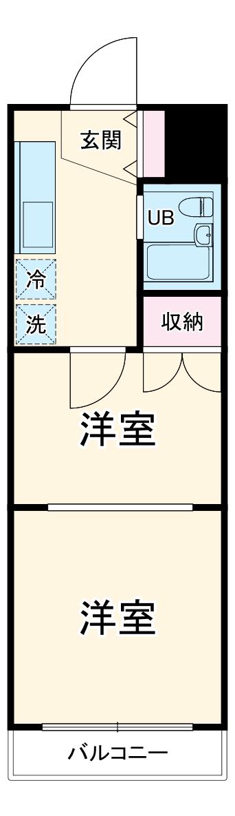 トモエビル(2K/4階)の間取り写真