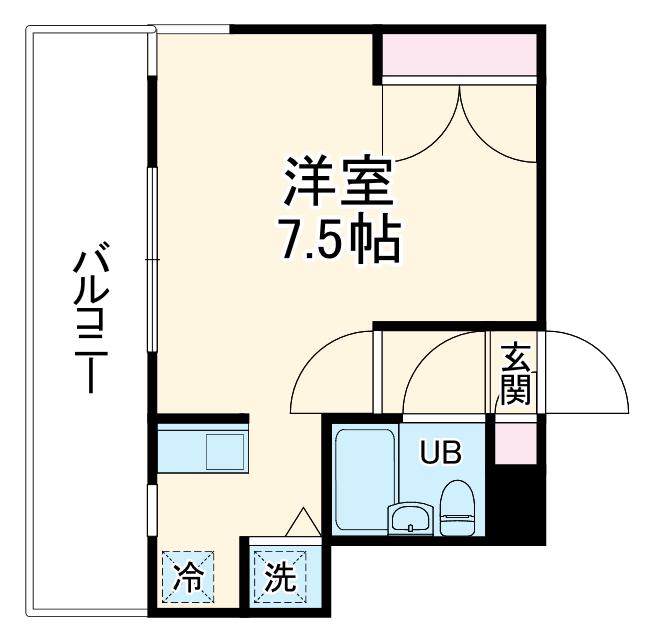 ローズガーデンA47番館(ワンルーム/4階)の間取り写真
