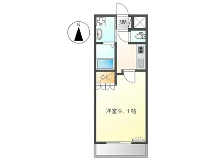 グラード(1K/2階)の間取り写真