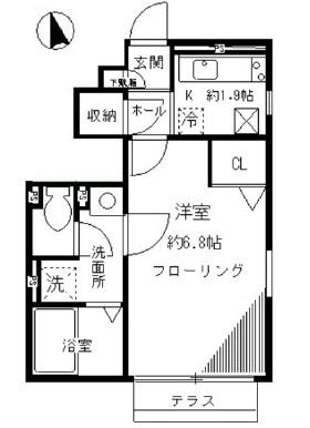ラヴィエM・A(1K/1階)の間取り写真