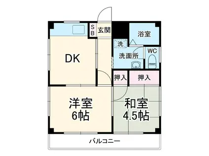 コスモAOI湘南Ⅱ(2DK/3階)の間取り写真