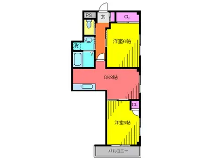 グレース笹倉(2DK/2階)の間取り写真