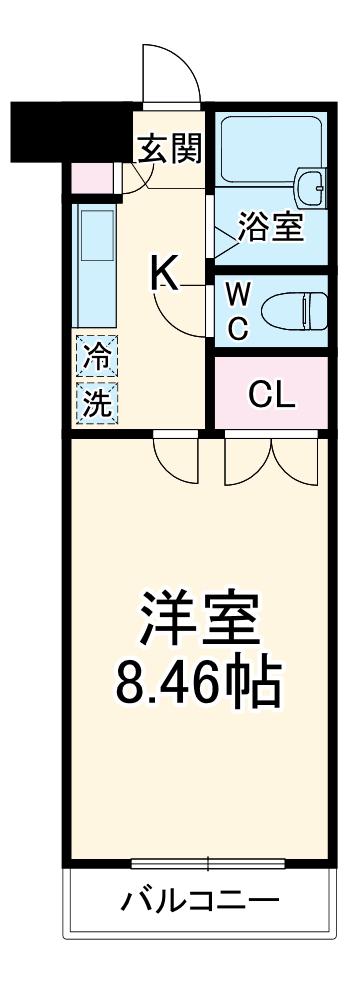 クレオ舞浜A(1K/2階)の間取り写真