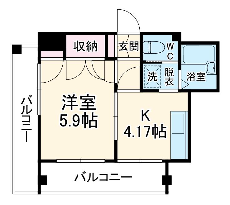 グリーンハイツ(1K/3階)の間取り写真