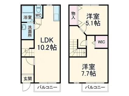 Ｊａｉｐｕｒ（ジャイプル）(2LDK)の間取り写真
