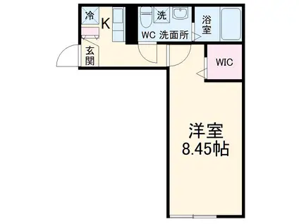 バーミリオン実籾(1K/1階)の間取り写真