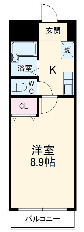 DREAM ONE(1K/4階)の間取り写真