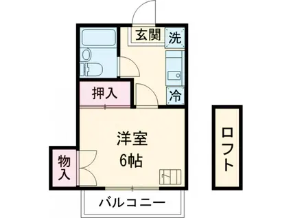 カームハイツⅡ(1K/2階)の間取り写真