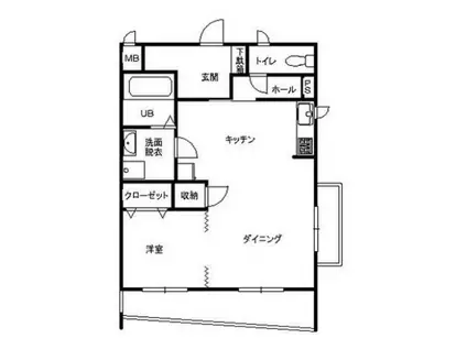 Kスクエア(ワンルーム/1階)の間取り写真