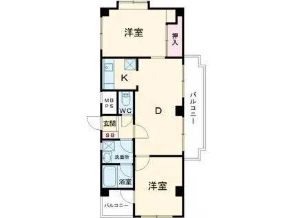 COM・CALDECOTT(2LDK/2階)の間取り写真