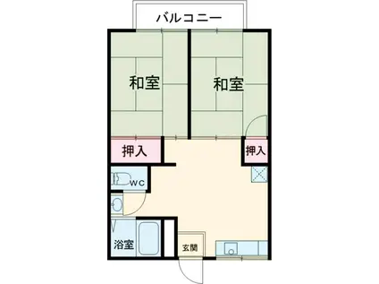 サンハイツ春江町(2DK/2階)の間取り写真