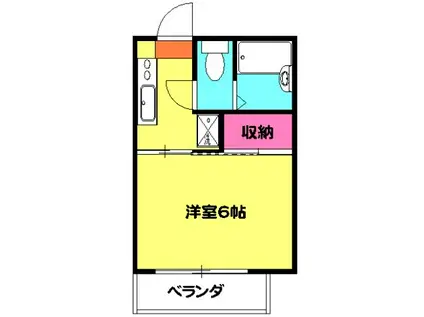 グリーンパーク(1K/2階)の間取り写真