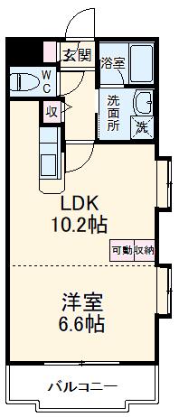 アイレット・ドゥ(1LDK/1階)の間取り写真