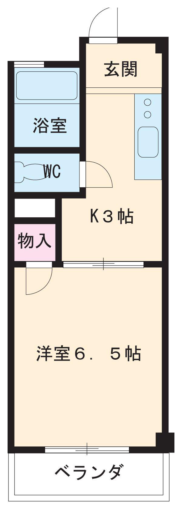 グリーンコーポヨージ(1K/2階)の間取り写真