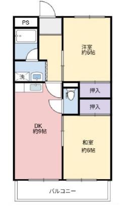 ハイム広尾(2LDK/2階)の間取り写真